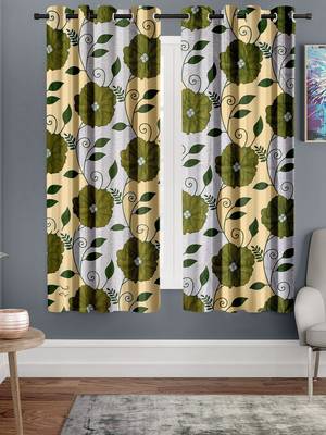 A Mehendi Printed  Polyester Window Curtain 1