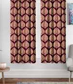 A Wine Printed  Polyester Window Curtain