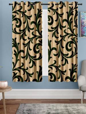 Green Printed polyester Window Curtain 1