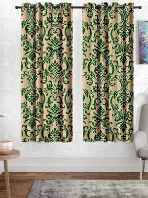 Green Printed polyester Window Curtain 1