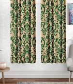 Green Printed polyester Window Curtain