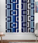 Royal Blue Printed polyester Window Curtain