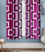 Magenta Blue Printed polyester Window Curtain