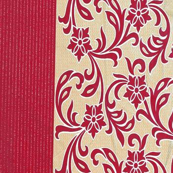 A Red Printed  Polyester Window Curtain 2