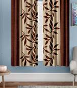 A Brown Printed  Polyester Window Curtain