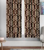 A Coffee Printed  Polyester Window Curtain