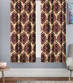 A dark Maroon Printed  Polyester Window Curtain