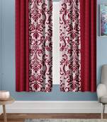 A Blood Red Printed  Polyester Window Curtain