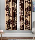 A Brown Printed  Polyester Window Curtain