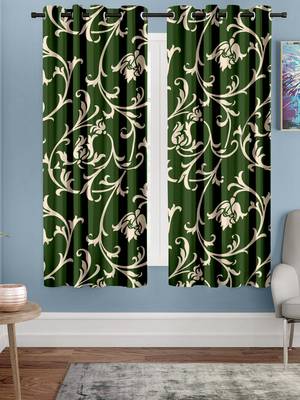 Green Printed polyester Window Curtain 1