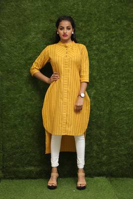 Women Yellow Reguler Wear Kurti 1