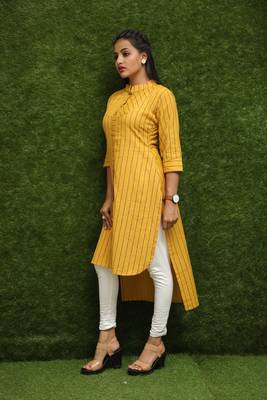 Women Yellow Reguler Wear Kurti 2
