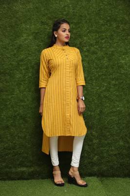 Women Yellow Reguler Wear Kurti 3