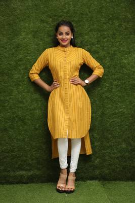 Women Yellow Reguler Wear Kurti 4