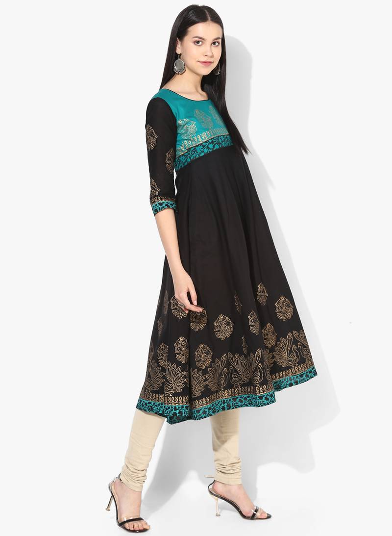 Varkha Fashion Cotton Round Neck Anarkali Kurta