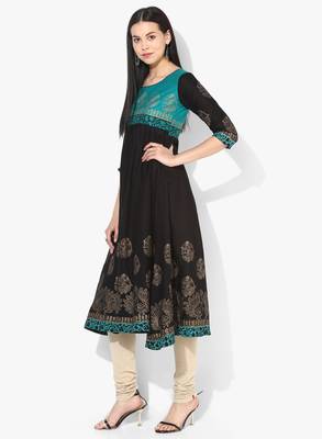 Varkha Fashion Cotton Round Neck Anarkali Kurta 3