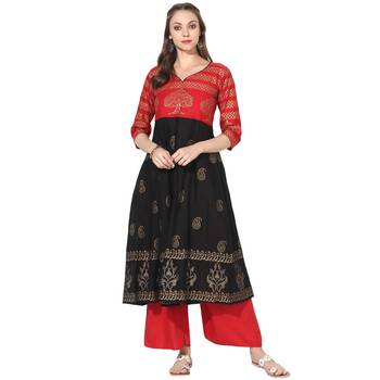 Varkha Fashion Cotton Sweetheart Neck Anarkali Kurta 1