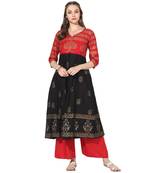 Varkha Fashion Cotton Sweetheart Neck Anarkali Kurta