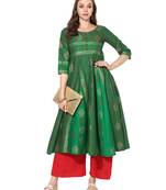 Varkha Fashion Cotton Round Neck Anarkali Kurta