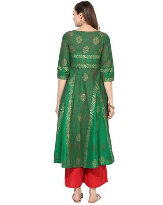 Varkha Fashion Cotton Round Neck Anarkali Kurta 4