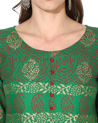 Varkha Fashion Cotton Round Neck Anarkali Kurta 5