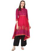 Varkha Fashion Cotton Mandarin Collar Anarkali Kurta