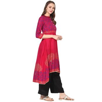 Varkha Fashion Cotton Mandarin Collar Anarkali Kurta 3