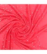 Stole For Women - Designer Due Drop Diamond Studed Cotton Hijab -Red