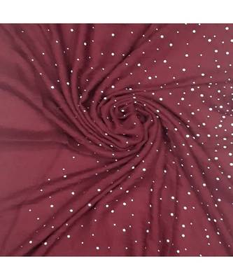 Stole For Women - Designer Due Drop Diamond Studed Cotton Hijab -Maroon 1