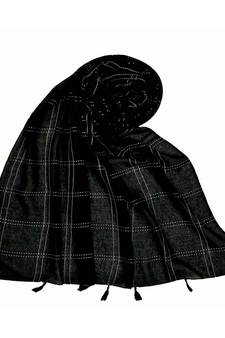 Stole for Women Choice - Most Sold - Designer Box Stole - Jet Black