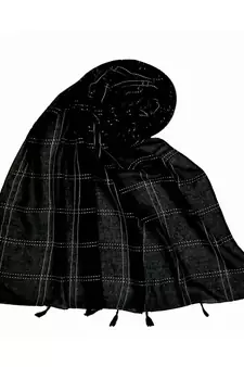 Stole for Women Choice - Most Sold - Designer Box Stole - Jet Black