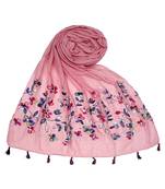 Stole for Women Choice - Premium Diamond Ari 100 % Cotton Women's Stole - Pink