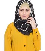 Stole For Women - Last 2 Units Remaning - Designer Grid Hijab - Fabric 100 % Pure Cotton Hijab - Black