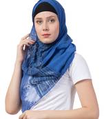 Stole For Women - Premium Cotton - Best Selling Product - Designer Diamond Studed Hand Work Hijab - Blue