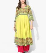 Varkha Fashion Cotton V-Neck Anarkali Kurta