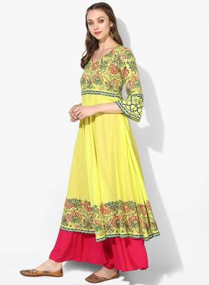 Varkha Fashion Cotton V-Neck Anarkali Kurta 2