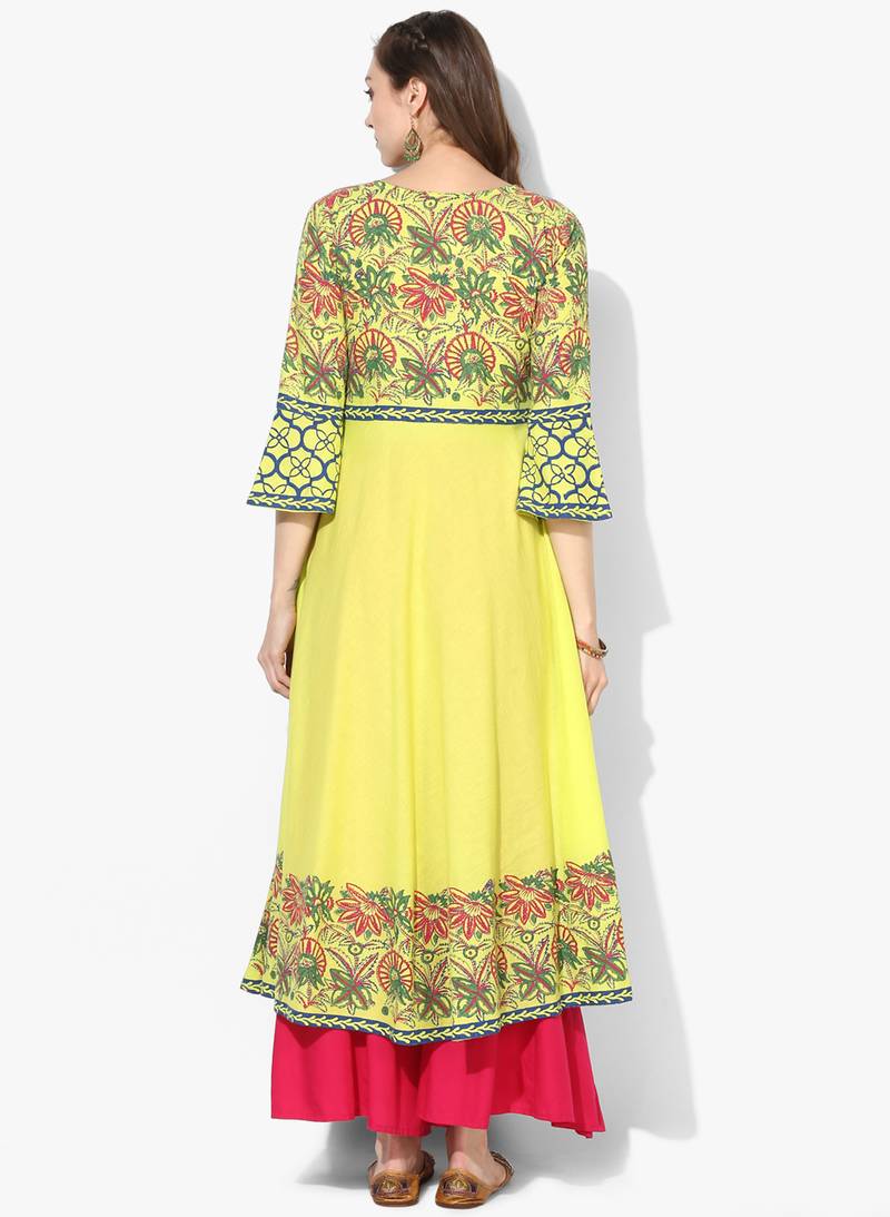 Varkha Fashion Cotton V-Neck Anarkali Kurta