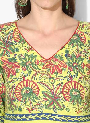 Varkha Fashion Cotton V-Neck Anarkali Kurta 5