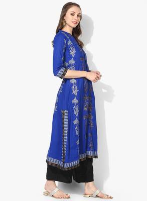 Varkha Fashion Cotton Mandarin Collar Anarkali Kurta 3