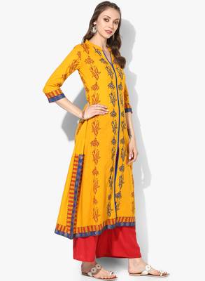 Varkha Fashion Cotton Mandarin Collar Anarkali Kurta 3
