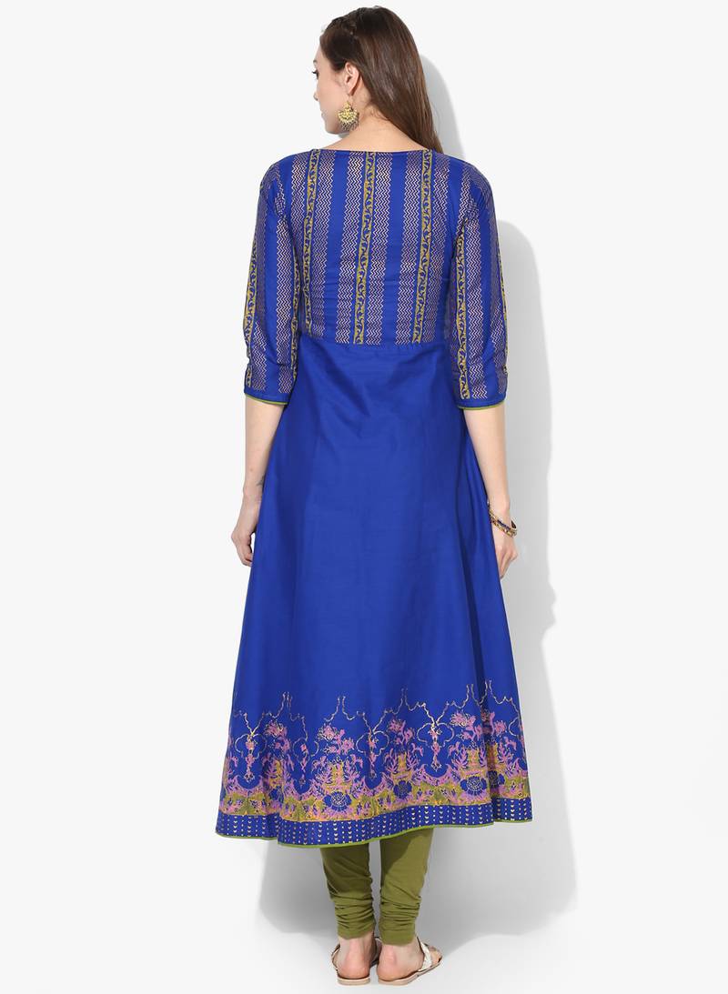 Varkha Fashion Cotton Round Neck Anarkali Kurta