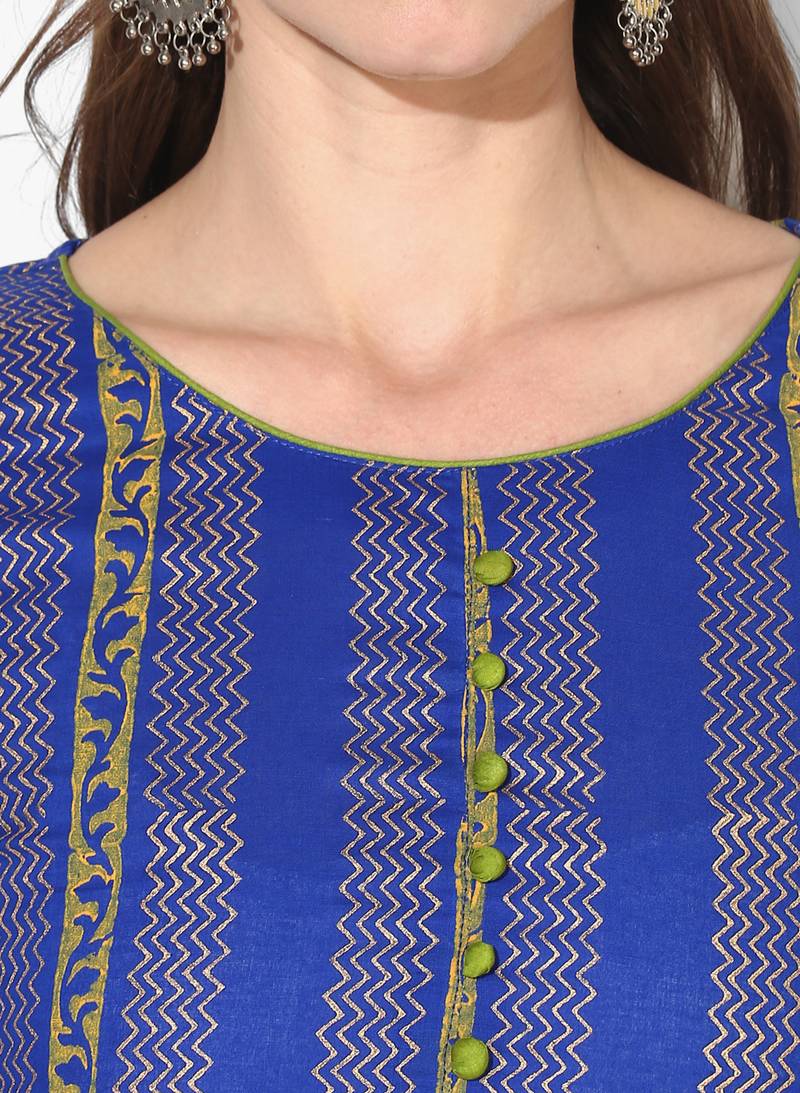 Varkha Fashion Cotton Round Neck Anarkali Kurta