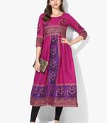Varkha Fashion Cotton Round Neck Anarkali Kurta