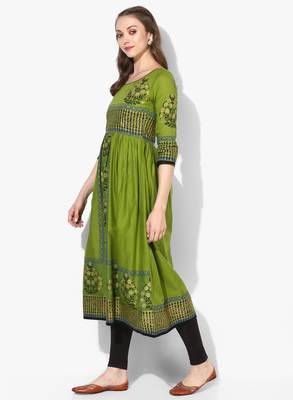 Varkha Fashion Cotton Round Neck Anarkali Kurta 2