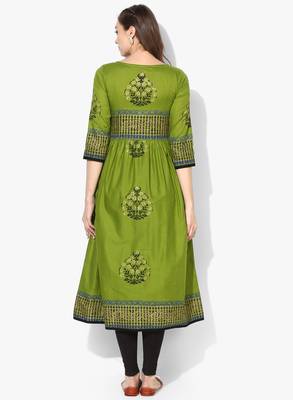 Varkha Fashion Cotton Round Neck Anarkali Kurta 4
