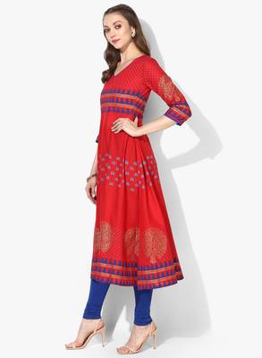 Varkha Fashion Cotton Round Neck Anarkali Kurta 2