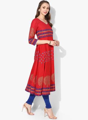 Varkha Fashion Cotton Round Neck Anarkali Kurta 3