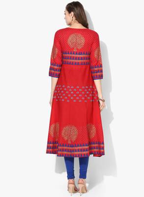 Varkha Fashion Cotton Round Neck Anarkali Kurta 4