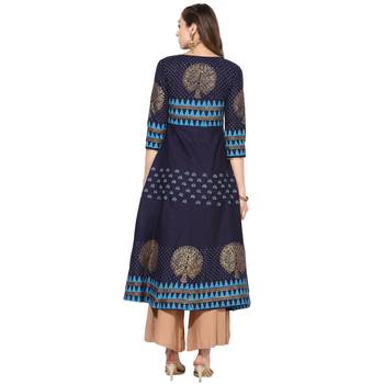 Varkha Fashion Cotton Round Neck Anarkali Kurta 4