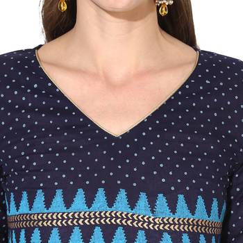 Varkha Fashion Cotton Round Neck Anarkali Kurta 5